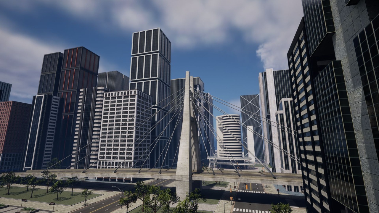 Unreal city skyline